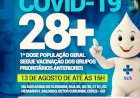 Prefeitura de Ceres comunica vacinação contra a covid 19 28+ dia 13 de agosto de até 15 hrs