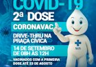 Prefeitura de Ceres comunica 2ª dose CORONAVAC vacinação contra a covid dia 14 de setembro das 8 hrs as 12 hrs