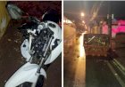 Em Goiás: Motociclista fica ferido após colidir em contêiner