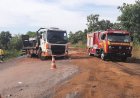 Corpo de Bombeiros é acionado para atender ocorrência de acidente de trânsito na BR-153 envolvendo 3 caminhões