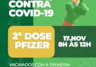 Prefeitura de Ceres comunica a 2° dose contra COVID-19 com a vacina Pfizer