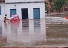 Rio dos Peixe transborda e provoca alagamento em Lagolândia em Pirenópolis