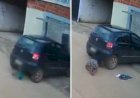 Em Goiás: Pai atropela filho ao sair da garagem de casa e por um triz não atinge a cabeça do bebê