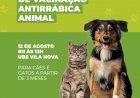 Vacinação de animais contra raiva ocorrerá nesta sexta-feira, 12 de agosto, em Ceres