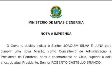 Bolsonaro anuncia indicação de general Joaquim Silva e Luna para assumir presidência da Petrobras