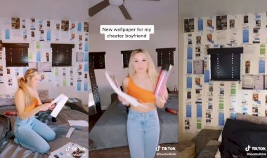 Influenciadora descobre traições do namorado e cria 'papel de parede' com conversas