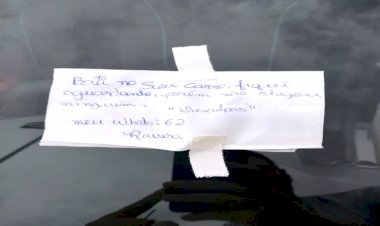 Em Goiás: Estudante bate em carro estacionado e deixa bilhete com pedido de desculpas