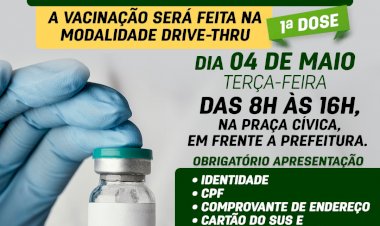 A Secretaria Municipal da Saúde informa que está iniciando a vacinação contra a Covid-19 dos idosos a partir de 60 anos