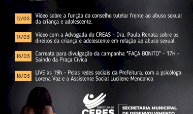 Prefeitura De Ceres inicia Semana de Combate ao Abuso Sexual Criança e Adolescente