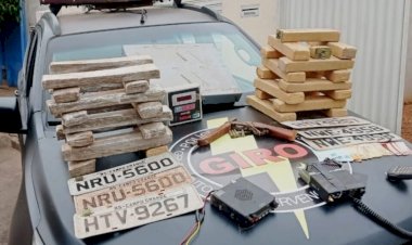 Em Goiás: Homens são presos com 31 tabletes de maconha e rádio-comunicadores