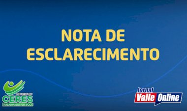 Nota de esclarecimento UPA / SAMU - Ceres Goiás