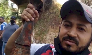 Em Jaraguá, morteiro da 2ª Guerra Mundial é encontrado; Objeto igual foi encontrado em Ceres