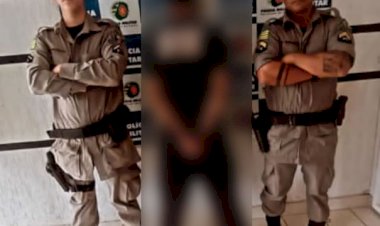 Durante patrulhamento pelo centro de Goianésia, policiais evitam furto e prende suspeito