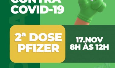 Prefeitura de Ceres comunica a 2° dose contra COVID-19 com a vacina Pfizer