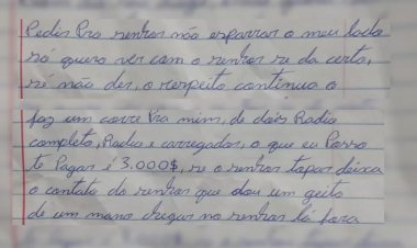 Em Goiás: Detento usa bilhete para tentar subornar policial penal: 'Tenho total respeito pelo senhor'