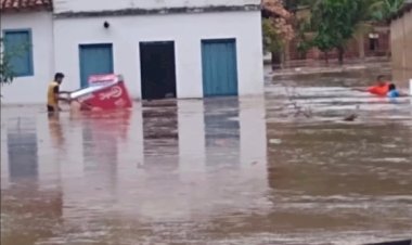 Rio dos Peixe transborda e provoca alagamento em Lagolândia em Pirenópolis
