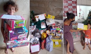 Estudantes respondem cartas do Papai Noel enviadas por crianças carentes, em Goiânia