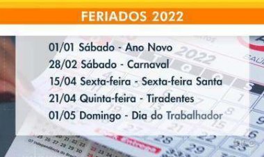 Feriados e pontos facultativos de 2022: veja o calendário