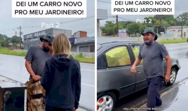 Em Goiás: Empresária viraliza na web após fazer campanha e comprar carro em menos de 24h para jardineiro que teve veículo queimado