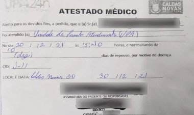 Homem é indiciado por apresentar atestado médico falso para faltar ao trabalho no Ano Novo, em Caldas Novas