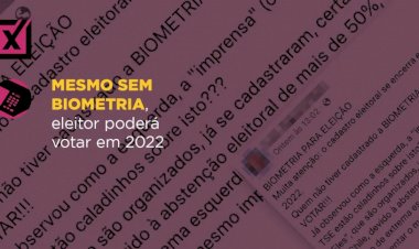 Mesmo sem biometria, eleitor poderá votar em 2022