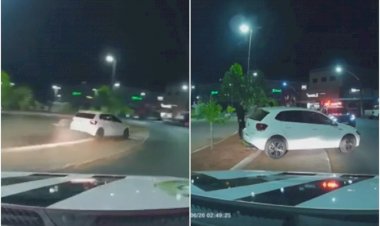 Em Goiás: Motorista foge a 140km/h, bate contra palmeira, roda carro e é preso, diz polícia