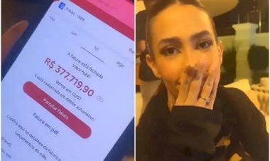 Gabi Brandt mostra fatura do cartão de crédito de R$ 377 mil: 'Como eu vou pagar? Também não sei'