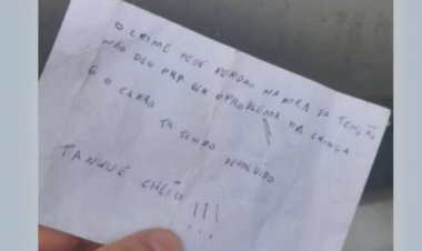 Ladrão rouba carro, se arrepende e o devolve com tanque cheio: 'Perdão'