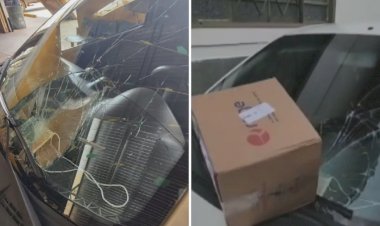 Em Goiás: Morador tem para-brisa do carro quebrado após encomenda ter sido jogada por cima de muro