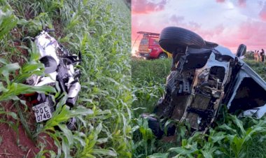 Acidente entre caminhonete e moto deixa motociclista morto na GO-020