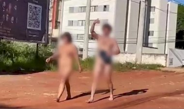 Goiânia: casal nu que quebrou salão de beleza diz que estava sob efeito de drogas e pagará prejuízos