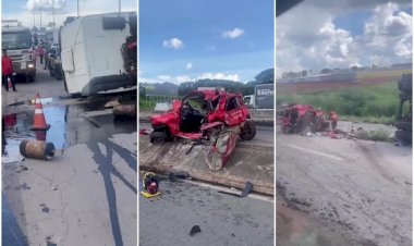 Dois acidentes geram congestionamento de cerca de 9 km na BR-153, em Goiânia