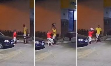 Em Goiás: Motociclista é flagrado espancando idoso com capacete