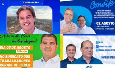 Eleições 2024: Veja datas e horários das convenções para prefeito e Vereadores em Ceres