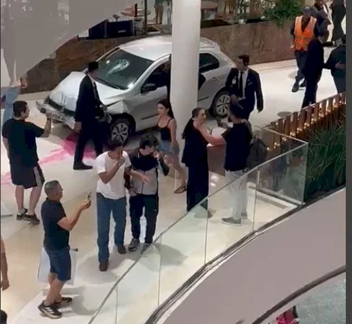 Homem é preso após invadir Shopping Flamboyant com carro e provocar estragos