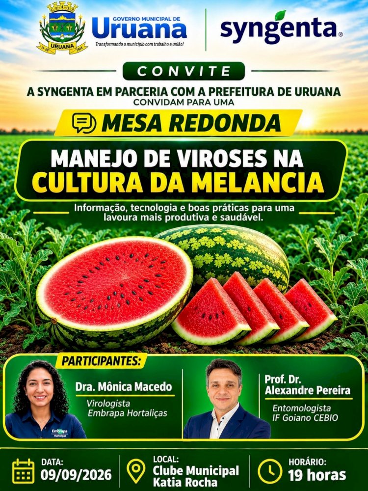 Syngenta e Prefeitura de Uruana promovem mesa-redonda sobre manejo de viroses na melancia